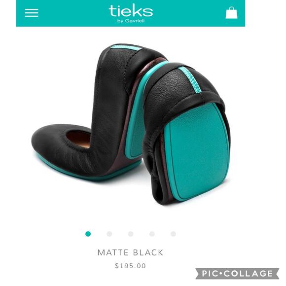 Tieks Black Leather Ballet Flats Foldable Travel 8 - Picture 1 of 11